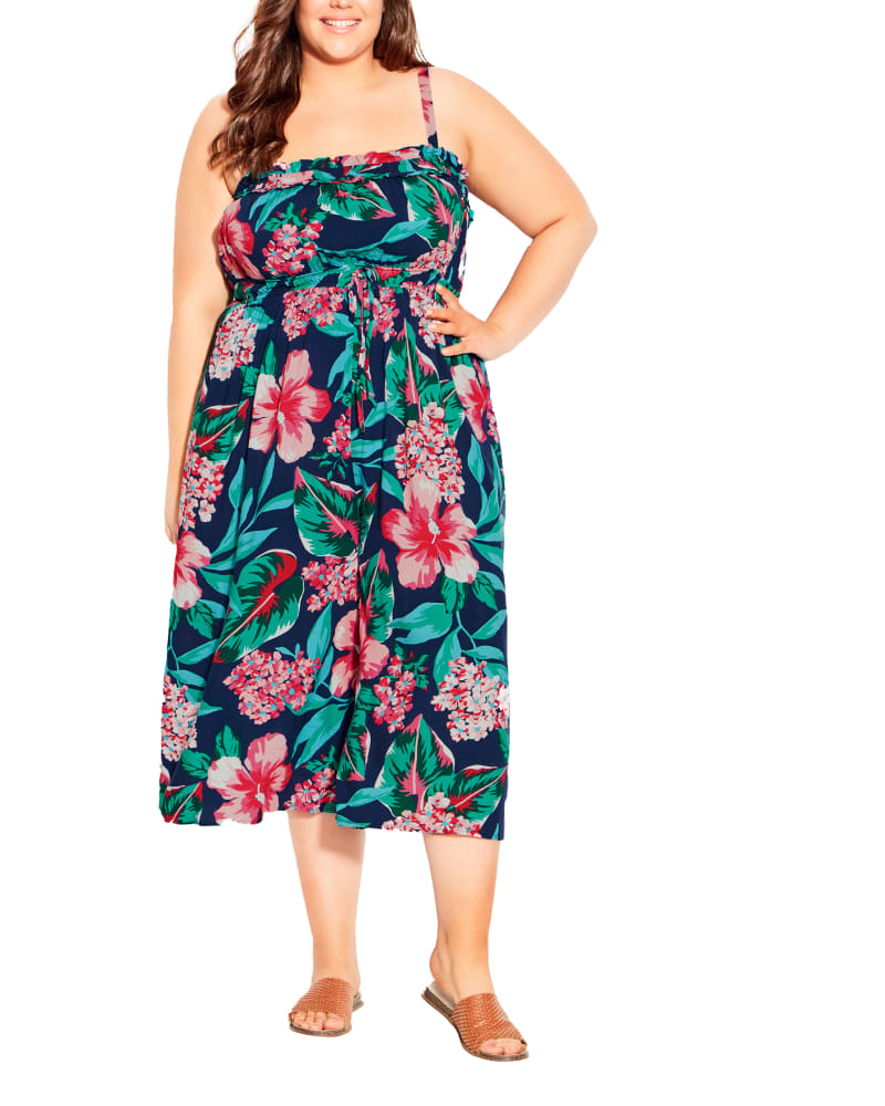 Plus size model wearing Jill Strappy Jumpsuit by avenue | Dia&Co | dia_product_style_image_id:197478